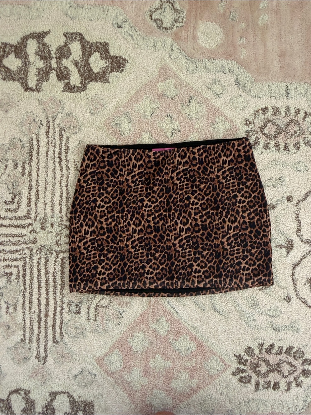 Edikted Leopard Print Mini Skirt - Black & Brown
